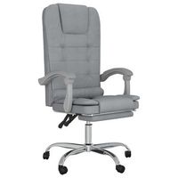 silla de masaje  silla de gaming reclinable con masaje de tela gris claro