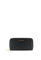 cartera grande con cremallera perimetral efecto piel con estampado en caliente black taglia unica