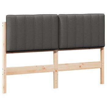 Cabecero Tapizado Con Cabecera Marrón Y Gris Oscuro 140 Cm Vidaxl