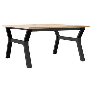 Mesa De Centro Marco Y Madera Maciza Pino Y Acero 90x90x45 Cm Vidaxl