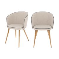 set de 2 sillas de tela beige