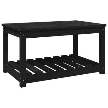 Mesa De Jardín | Mesa De Exterior Madera Maciza Pino Negro 82,5x50,5x45 Cm