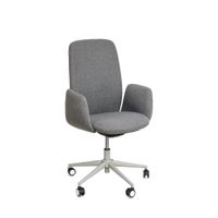 silla de escritorio tapizada en gris