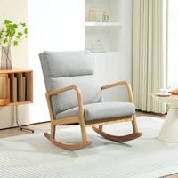mecedora de lino espuma homcom 65x87x945 cm gris