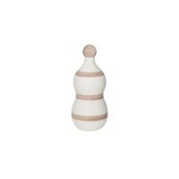 lido - botella de ceramica con franjas de azafran y arena