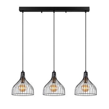 Lámpara De Techo Cafu-11565-1 Negro Oro Cobrizo Metal 94x25x121 Cm