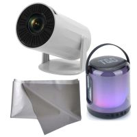 klack mini proyector portatil 4k  altavoz tg-376 y pantalla 130  con android integrado