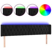 cabecero con led de terciopelo negro 183x16x7888 cm vidaxl