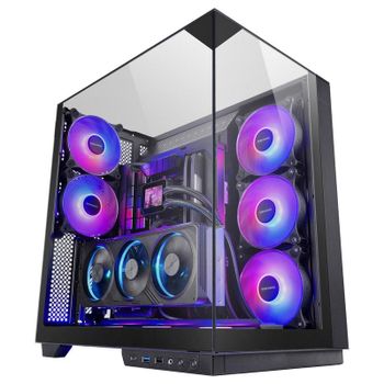 Mars Gaming Mc-3gf Torre Atx Triple Cristal Templado 2 Ventiladores Argb 120mm Usb-c Negro