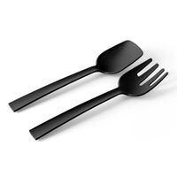 cubiertos de servicio de polipropileno negro mate