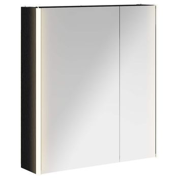 Armario Con Espejo De Baño | Mueble De Baño Roble Negro 63,5 X 15,5 X 70 Cm