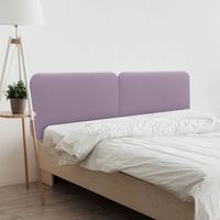 dhome cabecero tapizado liso redondeado polipiel para pared acusticos cabeceros absorbentes cabezal cama dormitorio vainilla 220cm dual