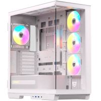 nfortec ursa argb semi torre e-atx doble cristal templado usb-c blanca