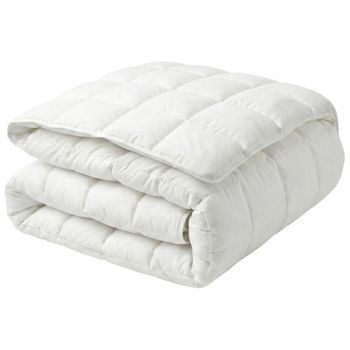 Edredón Blanco Mezcla De Poliéster Tamaño Individual 220 X 240 Cm Ropa De Cama Acolchado Dormitorio Annapurna