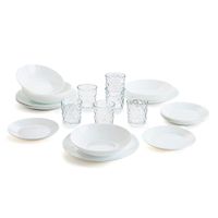 vajilla vidrio opal transparente 24 piezas
