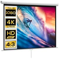homcom pantalla proyector de 84 pulgadas formato 43 4k montaje en pared o techo