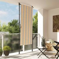 persiana enrollable - exterior - poliester y acero - amarillo y blanco 100x270cm