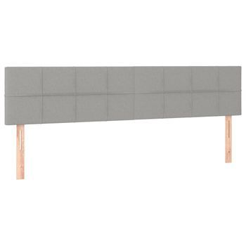 Cabecero Cama Mueble De Dormitorio Con Led De Tela Claro 180 X 5 X 78/88 Cm Gris M02_0000632