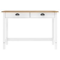 mesa consola  mesa de entrada  mesa auxiliar hill con 2 cajones madera pino 110x45x74 cm
