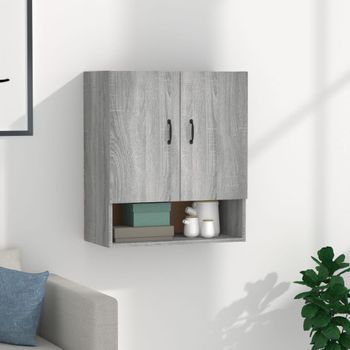 Armario De Pared | Mueble Pared Madera Contrachapada Gris Sonoma 60x31x70 Cm Cfw740740