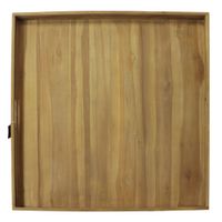 bandeja de servicio de madera de teca 60 x 60 cm