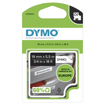 D1 19mm. X 5 5m. Polyester adhesivo Permanente