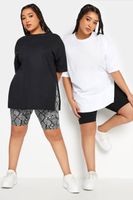 yours juego 2 ciclistas negro y estampado serpiente mujer curvy y tallas grandes yours