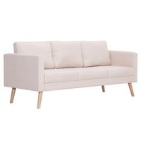 sofa de 3 plazas  sofa de salon  sofa de descanso de tela color crema