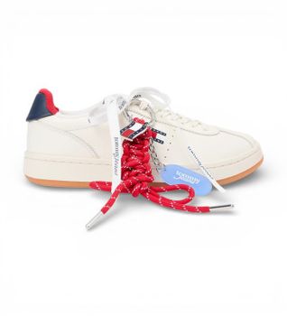 Tommy Jeans para mujer. EN0EN03032 Zapatillas de Piel Archive 98 blanco roto (40), Plano, Cordones, Casual
