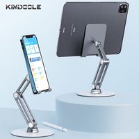 kimdoole metal 360    soporte giratorio para tableta uso para ipad portatil telefono movil telefono inteligente lector de telefono