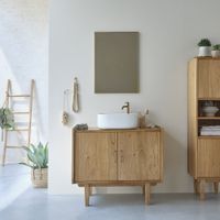 mueble de lavabo doble de mindi macizo 90 cm