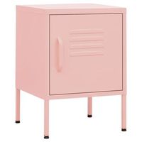 mesita de noche 35x35x51 cm acero - rosa