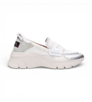 Hispanitas para mujer. HV254001 Zapatillas Habana plata (39), Piel, Blanco, 3 a 5cm, Ninguno, Casual