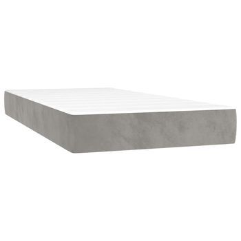 Colchón De Cama | Colchón De Muelles Ensacados Terciopelo Gris Claro 100x210x20cm