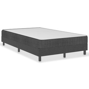 Cama Tapizada 201x120,5x24,5 Cm Tejido (100 % Poliéster), Mdf Y Metal - Gris