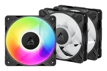 VENTILADOR 12CM ARCTIC P12 PRO PWM NEGRO A-RGB PACK 3 VENTILADORES