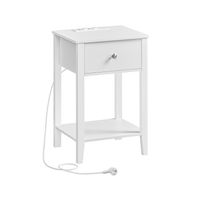 mesita de noche de bambu 2 puertos usb