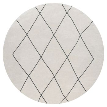 Alfombra Hilal blanco 200 cm redondo