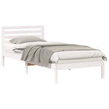 Cama Individual | Cama Para Adulto | Estructura De Cama 80 X 220 Cm Madera De Pino Macizo