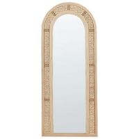 espejo de pared en forma de arco de ratan 120x50 cm sala de estar dormitorio accesorios del hogar hecho a mano estilo boho natural franey