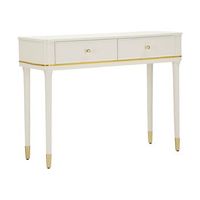 consola de madera blanca con detalles dorados cm 101x37x78