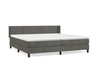 cama box spring con colchon terciopelo gris oscuro 200x200 cm diseno plano