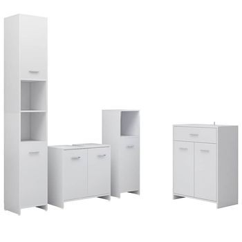 Juego De Muebles De Baño 4 Piezas Blanco Vidaxl