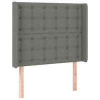 cabecero accesorio para dormir mueble de dormitorio con borde lateral 103 x 16 x 118128 cm tela gris oscuro tdl0205071