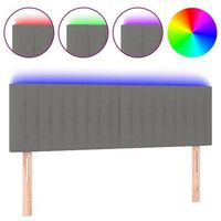 cabecero accesorio para dormir dormitorio mueble led 144 x 5 x 7888 cm tela gris oscuro tdl0201153