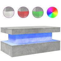 mesa de cafe - mesa de centro con luces led gris hormigon 90x50x40 cm
