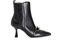 botin mujer de piel con accesorio y tacon 70 mm black
