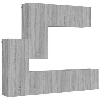 Muebles De Tv De Pared 5 Pzas Madera De Ingeniería Gris Sonoma Vidaxl