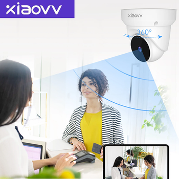 XIAOVV-cámara de seguridad domo WiFi de 4MP con rotación PTZ para niños y mascotas, fácil de instalar, alarma de movimiento bidireccional