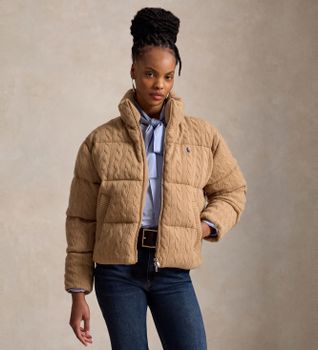 Polo Ralph Lauren para mujer. 211A10457005 Chaqueta acolchada de lana y cachemira beige (S), Casual